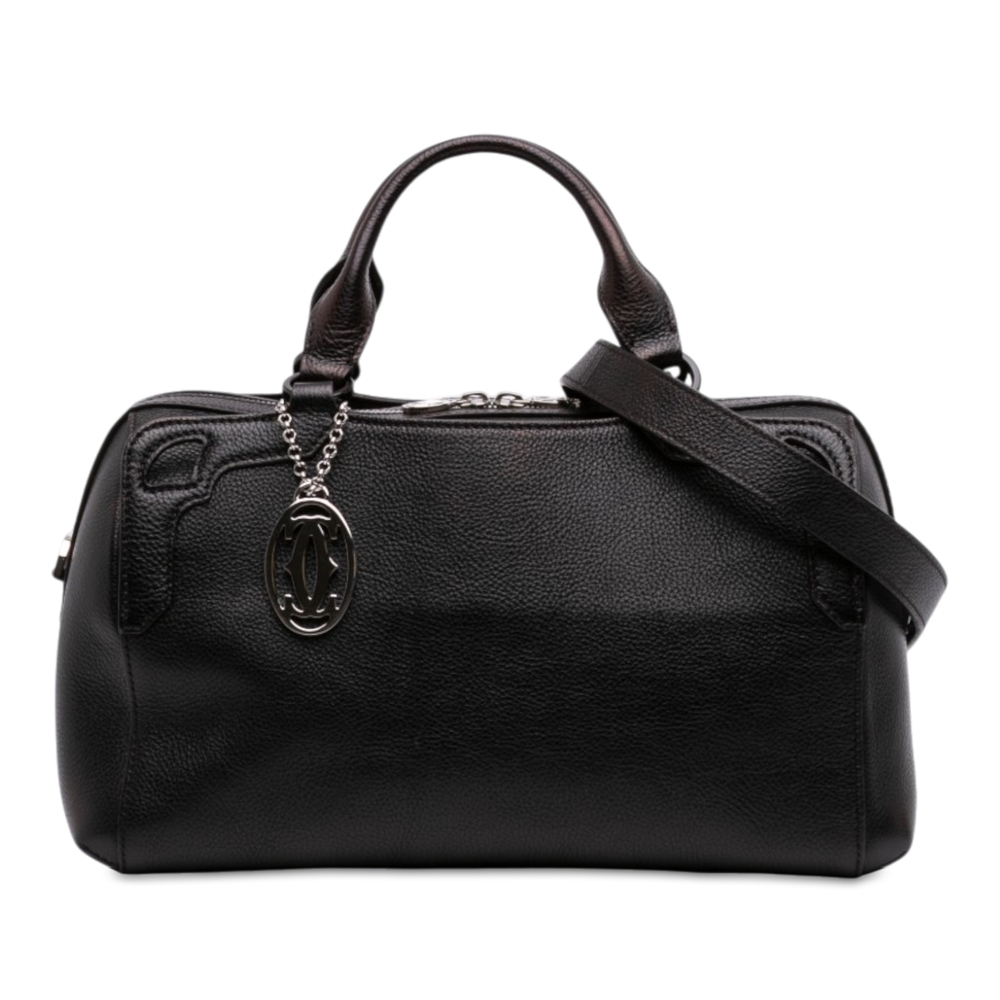 Pre-Loved Cartier Grained Calfskin Marcello de Cartier Bowling Bag
